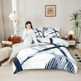 thumbnail image 4 of Homewish Graffiti Geometric Striped Full Size Comforter Sets,Modern Abstract Artistic Bedding Comforter Set,White Blue Bedding Sets For Girls Kids,Luxury Bedroom Decor,3pcs, 4 of 8
