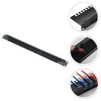 MUSEYA Black Cable Management Rack with Brush Sleeve for Computer and Network Cabinets