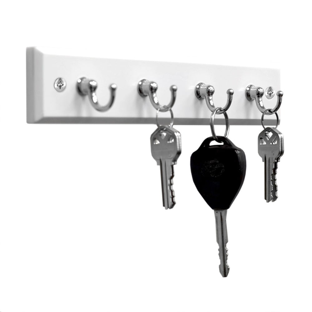 Kitchen-4 Hook interDesign York Self-Adhesive Key Rack Organizer for Entryway Small Bronze 