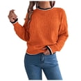 thumbnail image 2 of Sweaters for Women 2025 Fall Winter Long Sleeve Crewneck Knit Casual Sweater Jumper Top Womens Pullover Sweaters, 2 of 4