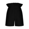thumbnail image 6 of up to 60% off Gifts Usmixi Summer Shorts for Women Cute Ruffler Trim High Waist Solid Short Pants Plus Size Lightweight Comfy Straight Shorts Black m, 6 of 7