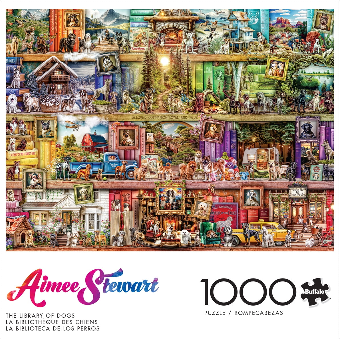 Buffalo Games 1000-Piece Aimee Stewart The Library of Dogs Adult Interlocking Jigsaw Puzzle