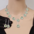 thumbnail image 6 of QIQUWOHUL 1 Set Women Necklace Earrings Water Drop Shaped Jewelry Sparkling Luster Jewelry Set For Prom Blue, 6 of 9