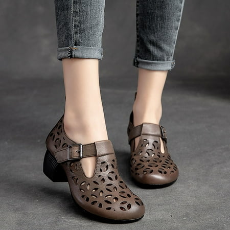 

Vedolay Platform Shoes Women s Braided Low Block Heel Sandals Square Open Toe Slip On Shoes Black 6.5