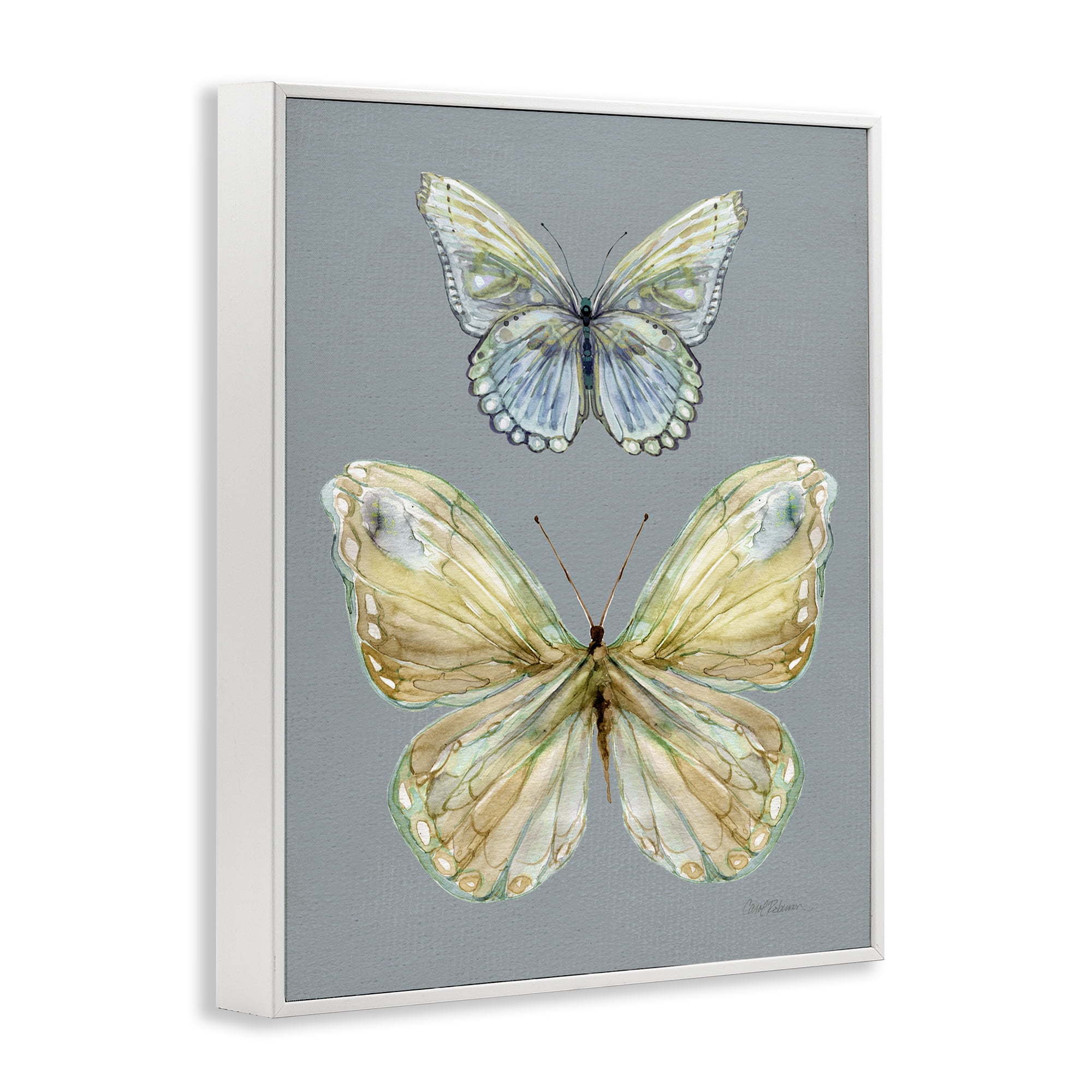 Stupell Industries Delicate Butterflies on Slate White Framed Giclee Art, design by Carol Robinson