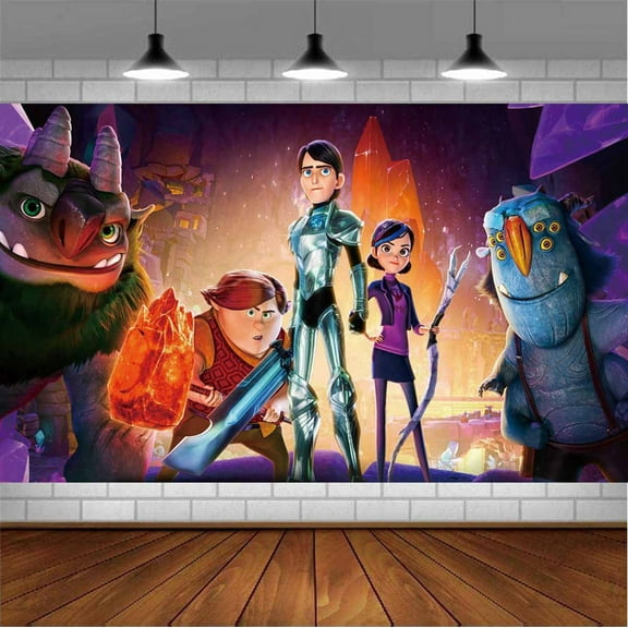 Trollhunters Backdrop Banner Party Supplies Poster Movie Theme Background for Photography Birthday Decorations