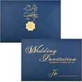 thumbnail image 1 of GFDYREE Dark Blue Wedding Invitation Envelopes, 20 Pcs Pearl Invitation Envelopes with Seal Stickers Envelopes for Wedding Invitations 5\u201dx7\u201d Cards\u2026, 1 of 7