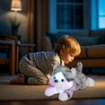 thumbnail image 4 of Luminous Plush Toy, LED Light Up Stuffed Animal, Color Changing Puppy Plush Doll with Automatic Timer, Soft Multicolor Polyester Kids Night Light Companion, 35cm Birthday Gift for Children, 4 of 7