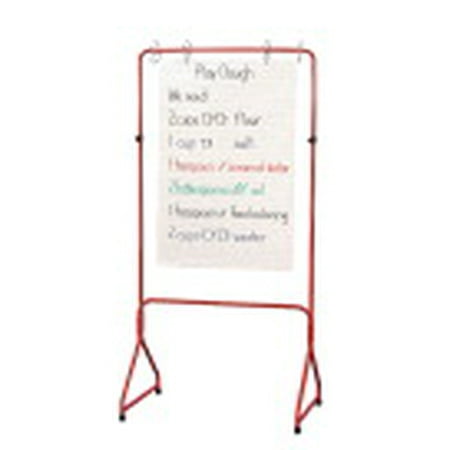 School Specialty Metal Adjustable Height Chart Stand, 56 - 64 in H X 31-1/2 in W X 19-1/2 in D, Red