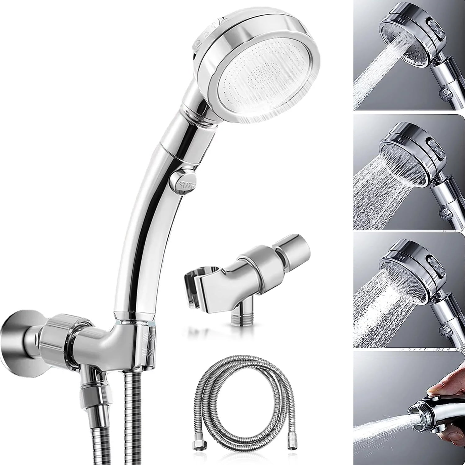 Handheld Shower Head with On Off Switch, High Pressure Shower Head with