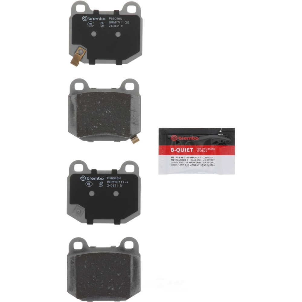 Brembo P56048N NAO BRAKE PADS Fits select: 2004 INFINITI G35, 2004 NISSAN 350Z ROADSTER