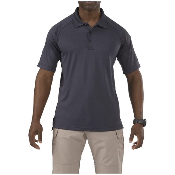 5.11 Work Gear Men's Performance Short Sleeve Polo Shirt, Moisture-Wicking Polyester, Charcoal, 3X-Large, Style 71049