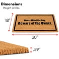 thumbnail image 2 of BirdRock Home Beware of Owner Coir Front Door & Entry Doormat - 18" x 30", 2 of 5