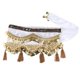thumbnail image 3 of envolvente de bufanda de cadera de danza del vientre con lentejuelas para mujer con monedas de oro Blanco, 3 of 9