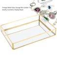 thumbnail image 4 of Vintage Metal Glass Storage Box Gold Tray Jewelry Cosmetics Display Boxes Makeup Cases, 4 of 6