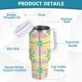 thumbnail image 2 of Yayeee 40oz Stainless Steel Tumbler with Straw and Handle Double-Wall Insulated Travel Water Bottle, Retro Beige Stars, 2 of 8