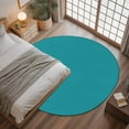 thumbnail image 3 of Teal Round Rugs 3.3ft, Farmhouse Solid Turquoise Color Modern Art Non Slip Washable Rug Runner, Low Pile Indoor Floor Carpet Mat Bathroom Rugs for Living Room, Bedroom, Kids Room, 3 of 9