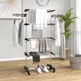 thumbnail image 2 of HOMCOM 4-Tier Clothes Drying Rack w/ Side Wings Wheels for Indoor Outdoor, 2 of 10