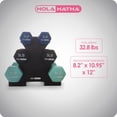 thumbnail image 3 of HolaHatha 3, 5, and 8 Pound Dumbbell Hand Weight Set with Storage Rack, 3 of 12