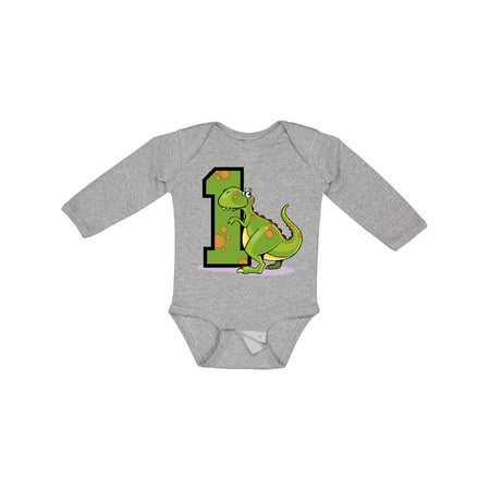 

Inktastic Dinosaur 1st Birthday T-Rex Gift Baby Boy or Baby Girl Long Sleeve Bodysuit