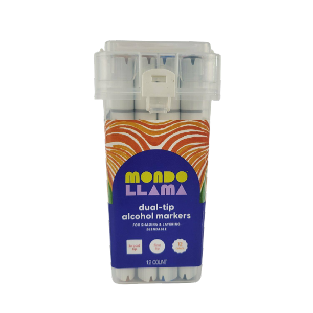 12ct Alcohol Markers Broad & Fine DualTip Mondo Llama
