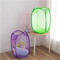 thumbnail image 3 of (Verde) Cesto de lavandería de malla plegable para dormitorio, habitación de niños, dormitorio y viajes, 3 of 5