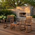 thumbnail image 3 of GVN Patio Furniture 7 Piece Rattan Patio Sofa Set, Outdoor Wicker Rattan Chairs Garden Backyard Balcony Porch Poolside loveseat with Acacia Wood Tabletop and Armrests, 3 of 7