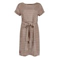thumbnail image 3 of Aboser Womens Striped Dresses with Belt Trendy Short Sleeve T Shirt Dress Casual Crewneck Short Dresses Comfy Soft Beach Vacation Dress, 3 of 6