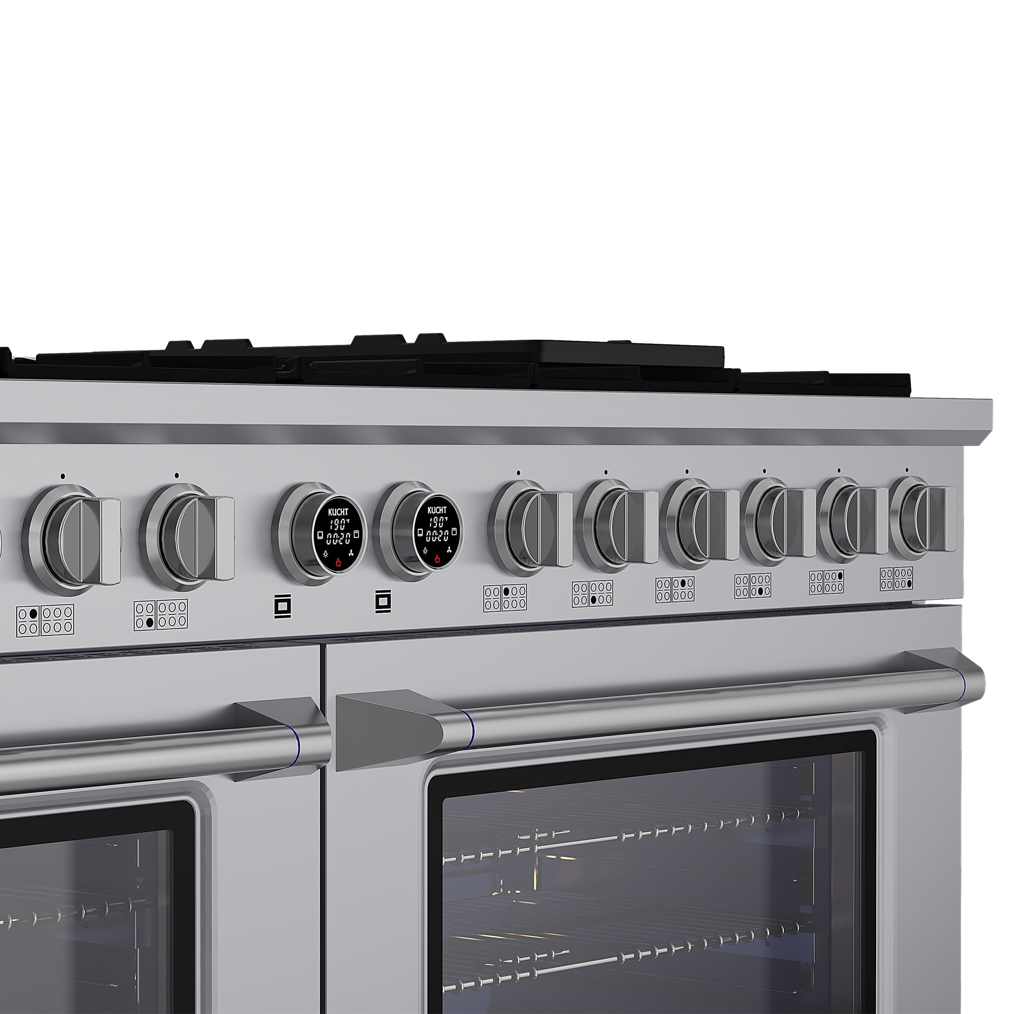 60 in. 7.9 cu. ft. 10 Burners Dual Fuel Range for Propane Gas in Stainless Steel