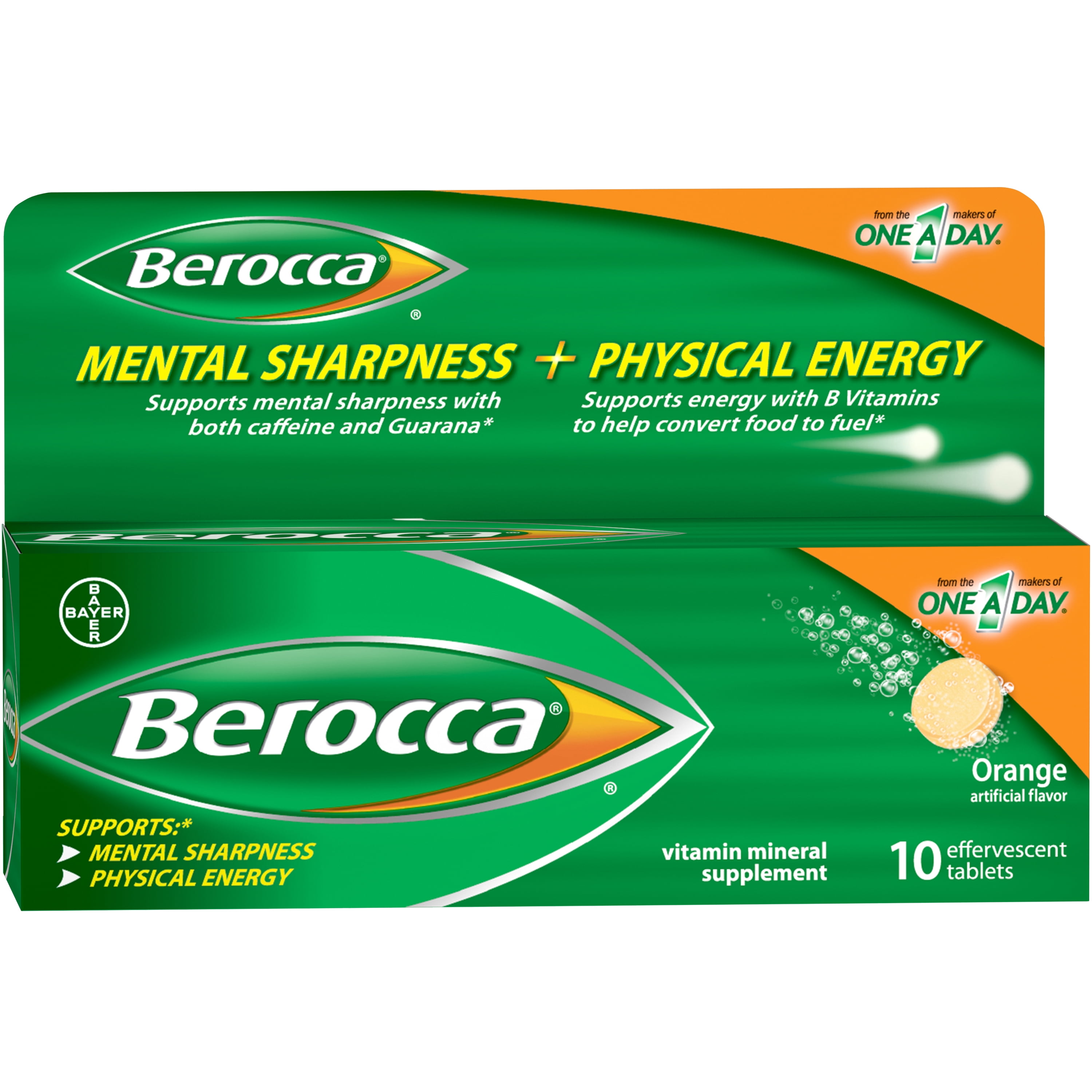 Berocca Energy Vitamin Supplement Effervescent Tablets Orange 10 Ct Walmart Com Walmart Com