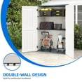thumbnail image 3 of DEXTRUS 5,6 x 2,3 Pi, 52 Pi3, Résine Extérieur Shed avec Tablettes et Porte Verrouillable, Rangement de Jardin et Mobilier de Patio Résistants aux Intempéries, Gris Pâle, 3 of 9