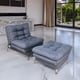 thumbnail image 5 of Sofá Cama Individual Sillón y Taburete NORVAL  Florencia Moderno en Lino Gris estructura de madera con pata cromada, 5 of 12