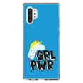 thumbnail image 1 of DistinctInk Clear Shockproof Hybrid Case for Galaxy Note 10 PLUS (6.8" Screen) - TPU Bumper, Acrylic Back, Tempered Glass Screen Protector - Girl Power - GRL PWR - Unicorn Blue Background, 1 of 1