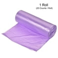 thumbnail image 3 of Uxcell 19.69 x 23.62 pulgadas 4 galones bolsas de basura pequeñas forros de cesto de basura material de almidón vegetal morado por rollo, 3 of 5