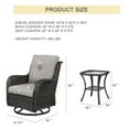 thumbnail image 3 of Gymojoy 3 Pieces Outdoor Wicker Swivel Rocker Patio Set,Patio Conversation Set, Swivel Rocking Chairs Set with Side Table( Brown Wicker/Gray Cushion), 3 of 12