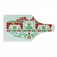 thumbnail image 1 of Polish Folk Cutting Board, Floral Ornament with Dala Horse Symmetric Design, Decorative Tempered Glass Cutting and Serving Board, in 3 Sizes, by Ambesonne, 1 of 2