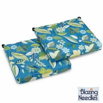 20-inch by 19-inch Spun Polyester Chair Cushion (Set of Two)-Color:Skyworks Caribbean