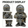 thumbnail image 2 of ICERUN 2Pcs Garden Gnomes,Resin Playful Knight Look Yard Decorations Outdoor,Clear Armor Details Funny Garden Gnomes,Style3, 2 of 7