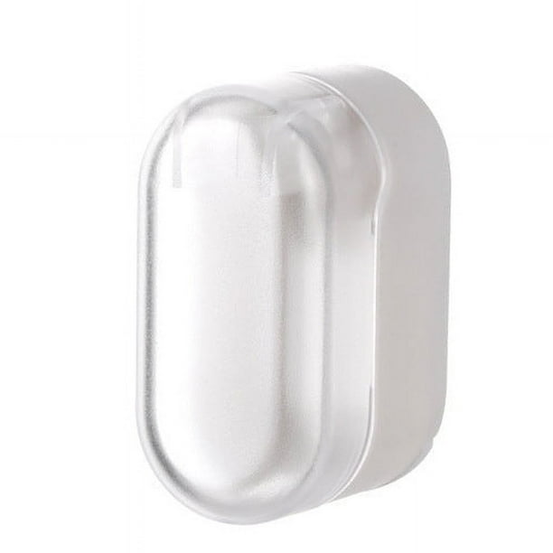 Portacepillos de pared con tapa | Estante autoadhesivo para viajes y baño | Ahorra espacio para niños y adultos | Blanco o gris