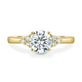 thumbnail image 2 of ESTE ORIGIN 1.15ctw Round Lab Grown Diamond Trinity Accent Ring 10K Yellow Gold Ring for Women US 7.5, 2 of 8