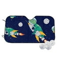 thumbnail image 2 of Lsque Astronaut Dinosaur and Space Car Windshield Sun Shade | Accordion Folding Style Auto Shade for Car Truck SUV Van | Blocks UV Rays Sun Visor Protector | Medium, 2 of 7