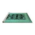 thumbnail image 2 of Ahgly Company Machine Washable Indoor Rectangle Oriental Turquoise Blue Industrial Area Rugs, 8' x 12', 2 of 4