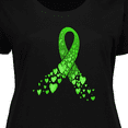 thumbnail image 4 of Inktastic Mental Health Awareness Ribbon with Green Hearts Women's Plus Size T-Shirt, 4 of 5