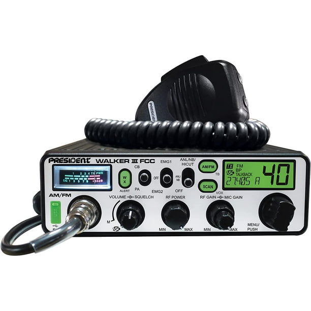 President Walker III FCC AM/FM CB Radio, USB Charging Socket, Roger