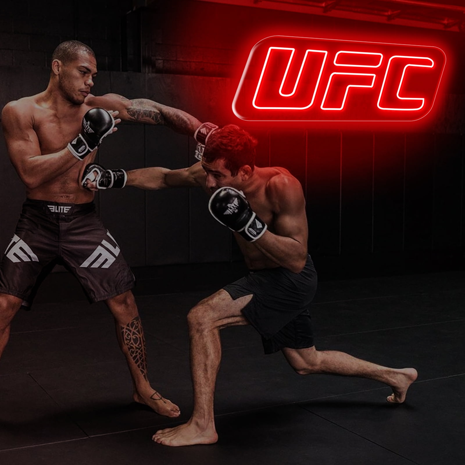 UFC Neon Sign, Led Wall Light, Ufc Logo Light Up Sign, Boxing Gym Neon Decor, Fighting Sport Wall Art, Man Cave Ufc Neon Light for Home, 15.4"x6.3"