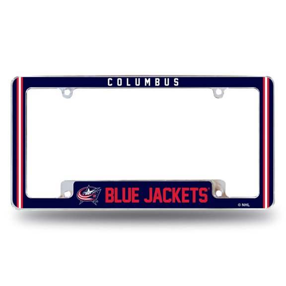 Columbus Hockey Blue Jackets Chrome Metal License Plate Frame