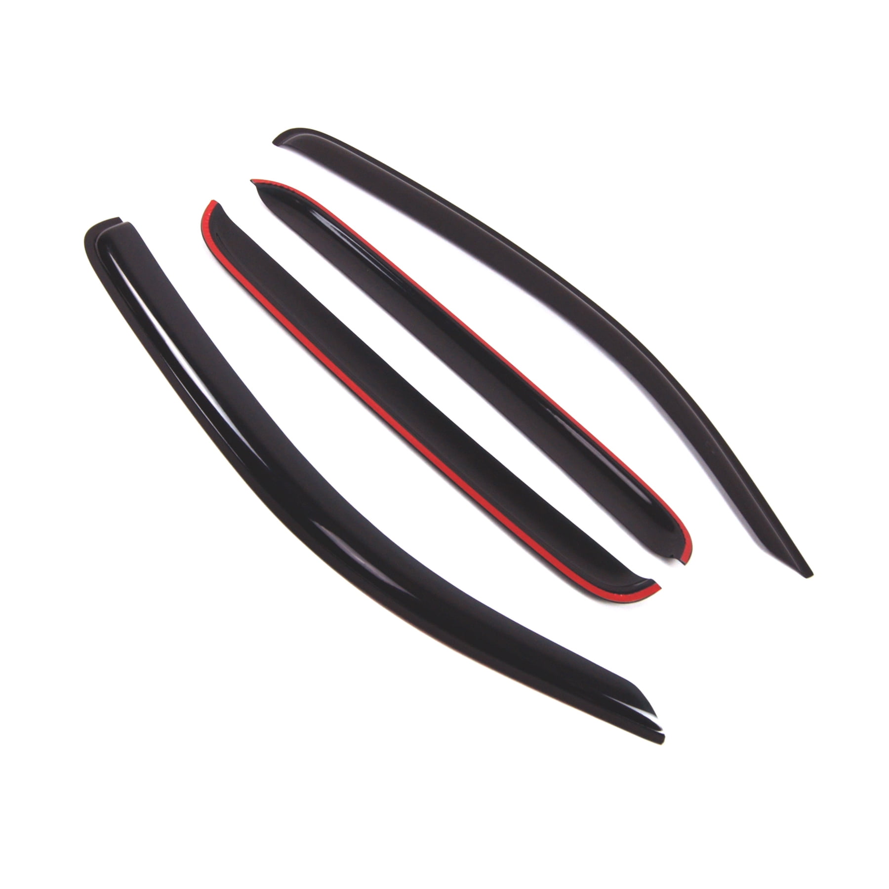 Tuningpros WD2-451 Outside Mount Window Visor Deflector Rain Guard Dark Smoke 4 Pcs Set For 2005-2015 Toyota Tacoma Double Cab