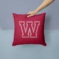 thumbnail image 2 of Letter W Initial Monogram - Maroon and White Fabric Decorative Pillow, 2 of 4