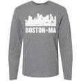 thumbnail image 3 of Inktastic Boston Massachusetts City Skyline with Grunge Long Sleeve T-Shirt, 3 of 5