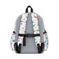 thumbnail image 3 of White Cartoon Dinosaurs Figures Pattern Cute School Backpack with Padded Back and Adjustable Shoulder Straps 13.4"x11"x4.7", 3 of 5